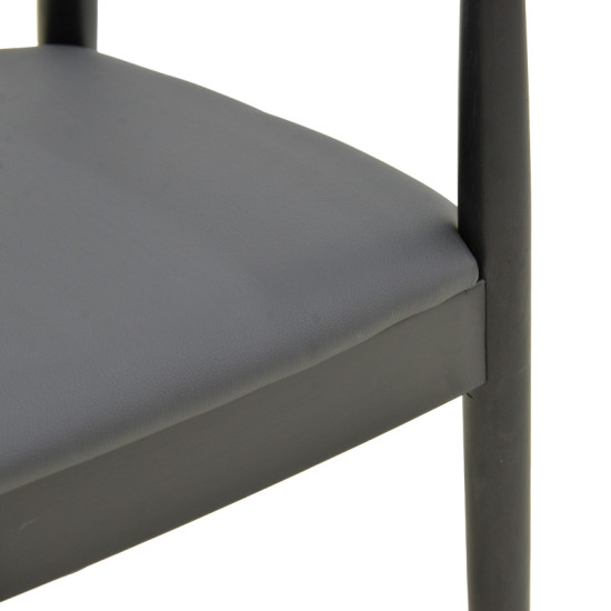 Πολυθρόνα Joube rubberwood σε μαύρη απόχρωση με μαύρο pu μαξιλάρι 59x48x73εκ - 2τμχ. ** Πολυθρόνα Joube rubberwood σε μαύρη απόχρωση με μαύρο pu μαξιλάρι 59x48x73εκ - 2τμχ. **