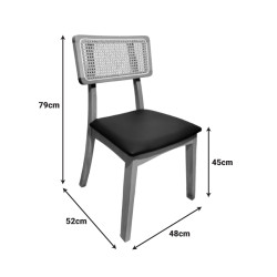 Καρέκλα Renna ξύλο οξιάς σε φυσική απόχρωση με μαύρο pu μαξιλάρι 48x52x79εκ - 2τμχ. ** Καρέκλα Renna ξύλο οξιάς σε φυσική απόχρωση με μαύρο pu μαξιλάρι 48x52x79εκ - 2τμχ. **