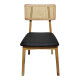 Καρέκλα Renna ξύλο οξιάς σε φυσική απόχρωση με μαύρο pu μαξιλάρι 48x52x79εκ - 2τμχ. ** Καρέκλα Renna ξύλο οξιάς σε φυσική απόχρωση με μαύρο pu μαξιλάρι 48x52x79εκ - 2τμχ. **
