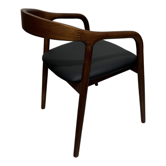 Πολυθρόνα Hogie rubberwood καρυδί- μαύρο pu μαξιλάρι 61x60x76εκ - 2τμχ. ** Πολυθρόνα Hogie rubberwood καρυδί- μαύρο pu μαξιλάρι 61x60x76εκ - 2τμχ. **