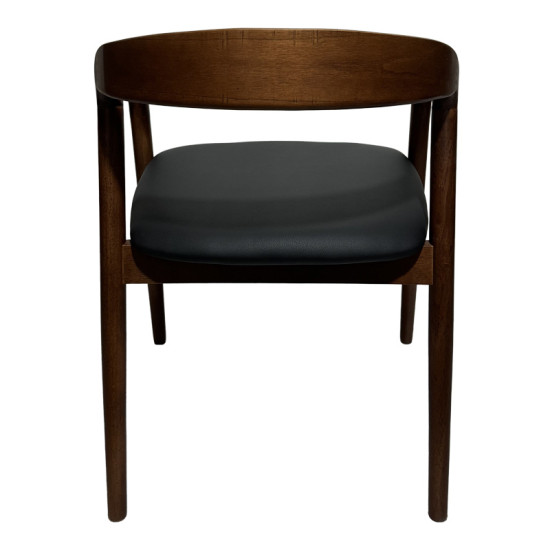 Πολυθρόνα Hogie rubberwood καρυδί- μαύρο pu μαξιλάρι 61x60x76εκ - 2τμχ. ** Πολυθρόνα Hogie rubberwood καρυδί- μαύρο pu μαξιλάρι 61x60x76εκ - 2τμχ. **