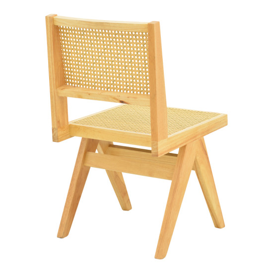 Καρέκλα Winslow rubberwood-rattan σε φυσική απόχρωση 46x58x80εκ **
