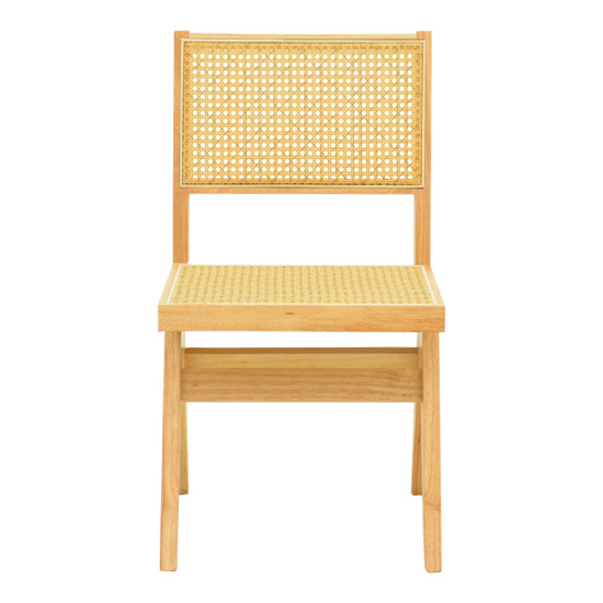 Καρέκλα Winslow rubberwood-rattan σε φυσική απόχρωση 46x58x80εκ **