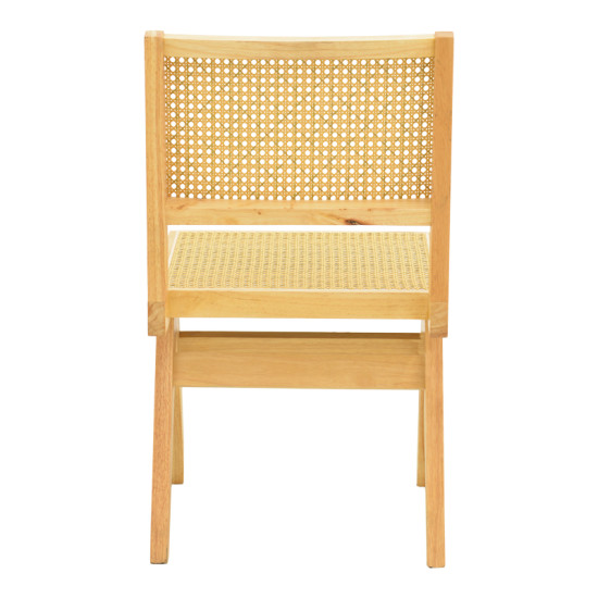 Καρέκλα Winslow rubberwood-rattan σε φυσική απόχρωση 46x58x80εκ **