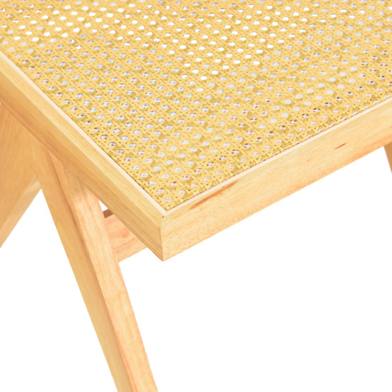 Καρέκλα Winslow rubberwood-rattan σε φυσική απόχρωση 46x58x80εκ - 2τμχ. **