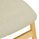 Καρέκλα Cardith rubberwood-plywood σε φυσική απόχρωση-ύφασμα γκρι-μπεζ 48x51x78εκ **