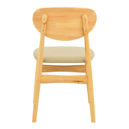 Καρέκλα Cardith rubberwood-plywood σε φυσική απόχρωση-pu μπεζ 48x51x78εκ **
