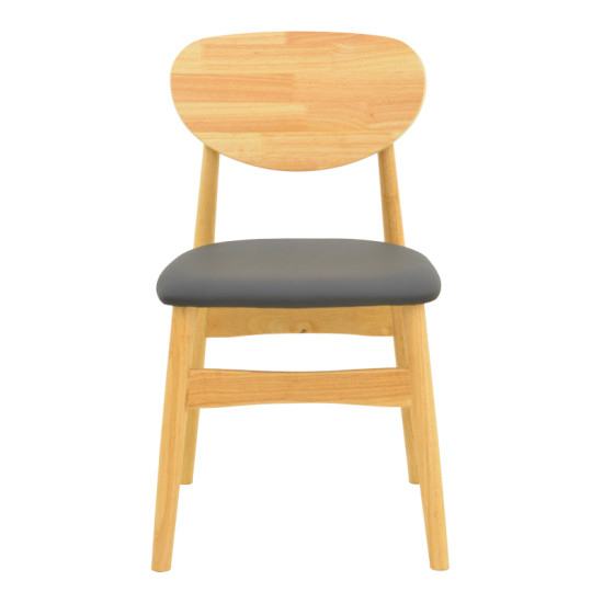 Καρέκλα Cardith rubberwood-plywood σε φυσική απόχρωση-pu μαύρο 48x51x78εκ **