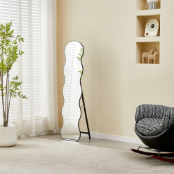 Καθρέπτης Waven σε μαύρη απόχρωση 38x28x148εκ **