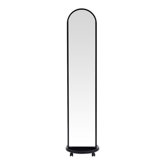 Καθρέπτης τροχήλατος Espero mdf με ράφια σε μαύρη απόχρωση Φ34x170εκ **