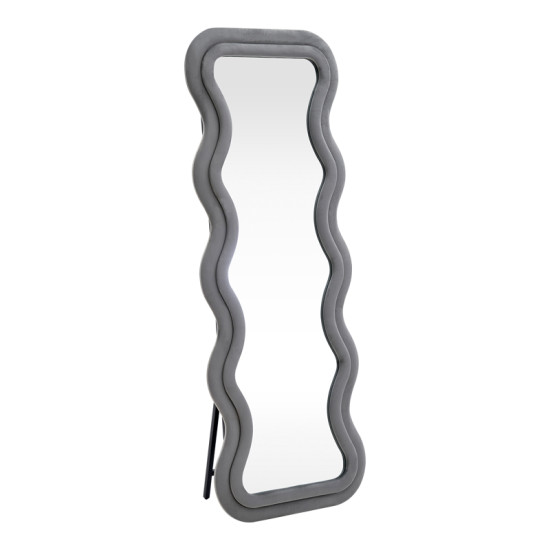 Καθρέπτης Kerly βελούδο γκρι 60x33x160εκ ** Καθρέπτης Kerly βελούδο γκρι 60x33x160εκ **
