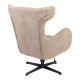 Πολυθρόνα Zefrina περιστρεφόμενη μπεζ ύφασμα με βάση σε μαύρη απόχρωση 82x77x99εκ **