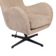 Πολυθρόνα Zefrina περιστρεφόμενη μπεζ ύφασμα με βάση σε μαύρη απόχρωση 82x77x99εκ **