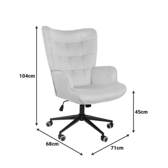 Καρέκλα γραφείου διευθυντή Lobima περιστρεφόμενη κίτρινο βελούδο 71x68x104εκ **