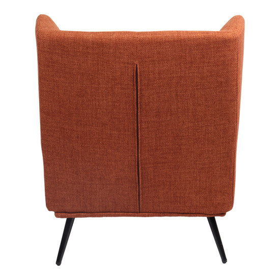 Πολυθρόνα Mareta terracotta ύφασμα με πόδι σε μαύρη απόχρωση 83x80x99εκ **