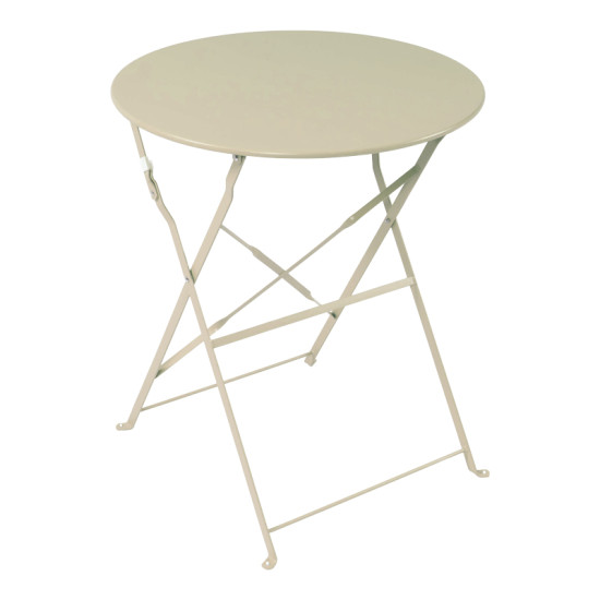 Τραπεζι Bistro μεταλλικό αναδιπλούμενο σε μπεζ απόχρωση Φ60x71εκ **
