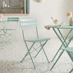 Καρέκλα Bistro μεταλλική αναδιπλούμενη σε μέντα απόχρωση 42x46x82εκ - 2τμχ. **