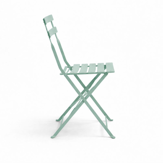 Καρέκλα Bistro μεταλλική αναδιπλούμενη σε μέντα απόχρωση 42x46x82εκ - 2τμχ. **