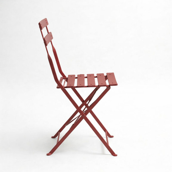 Καρέκλα Bistro μεταλλική αναδιπλούμενη σε απόχρωση terracotta 42x46x82εκ - 2τμχ. **