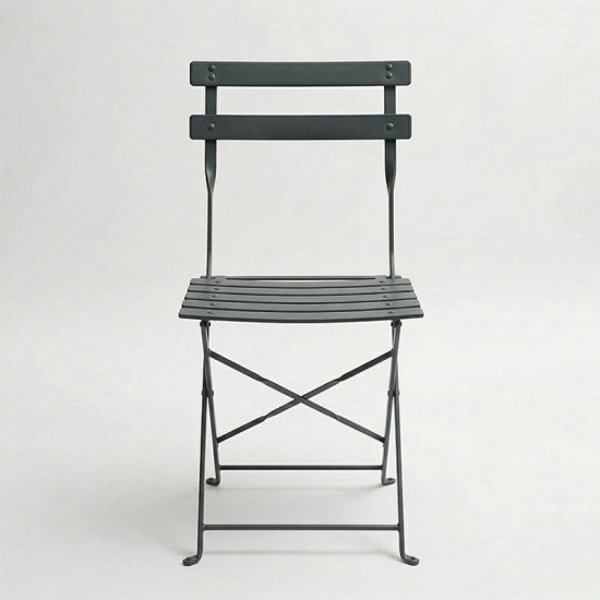 Καρέκλα Bistro μεταλλική αναδιπλούμενη σε ανθρακί απόχρωση 42x46x82εκ - 2τμχ. **