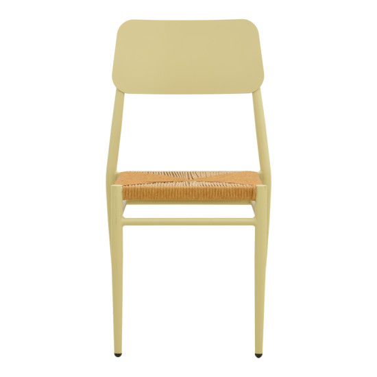 Καρέκλα Giardino στοιβαζόμενη αλουμίνιο σε μπεζ -pe rattan σε φυσική απόχρωση 45x56x82εκ **