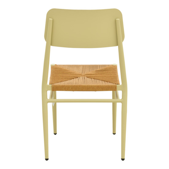 Καρέκλα Giardino στοιβαζόμενη αλουμίνιο σε μπεζ -pe rattan σε φυσική απόχρωση 45x56x82εκ **