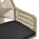 Πολυθρόνα Andros αλουμίνιο σε μαύρη- pe σχοινί μπεζ 57x61x84,5εκ - 2τμχ. **