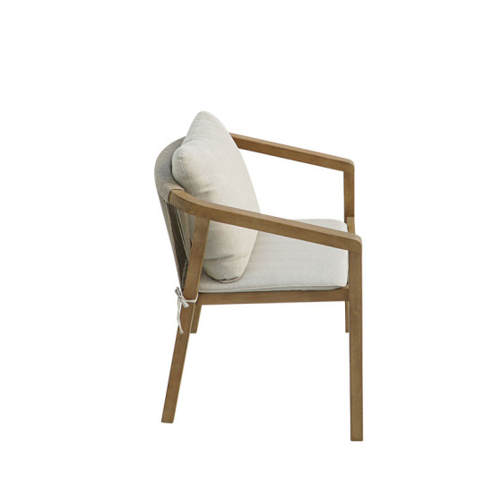 Πολυθρόνα Malibu II μασίφ ξύλο ακακίας-ύφασμα σε φυσική-μπεζ απόχρωση 58x63x74εκ - 2τμχ. ** Πολυθρόνα Malibu II μασίφ ξύλο ακακίας-ύφασμα σε φυσική-μπεζ απόχρωση 58x63x74εκ - 2τμχ. **