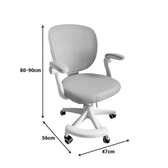 Καρέκλα γραφείου παδική Bernu ύφασμα mesh σε σιελ απόχρωση 47x56x80-90εκ **