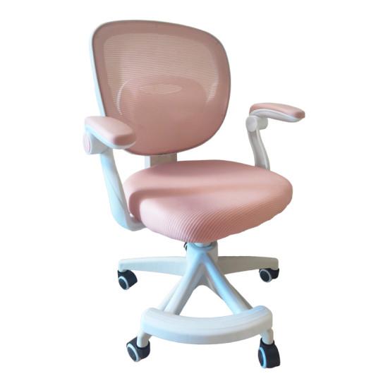 Καρέκλα γραφείου παδική Bernu ύφασμα mesh σε ροζ απόχρωση 47x56x80-90εκ **