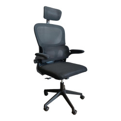 Καρέκλα γραφείου Recko ύφασμα mesh σε μαύρη απόχρωση 56x62x116-125εκ **