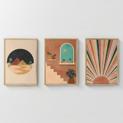 Πίνακας Venven τρίπτυχος με ψηφιακή εκτύπωση και πλαίσιο 33x1.5x48εκ ** Πίνακας Venven τρίπτυχος με ψηφιακή εκτύπωση και πλαίσιο 33x1.5x48εκ **