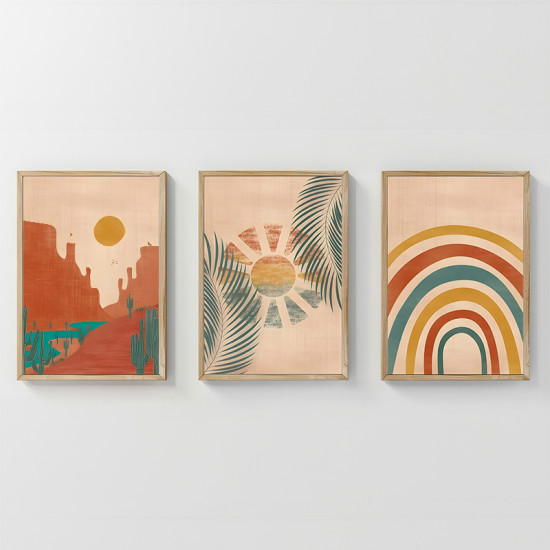 Πίνακας Delea τρίπτυχος με ψηφιακή εκτύπωση και πλαίσιο 33x1.5x48εκ **