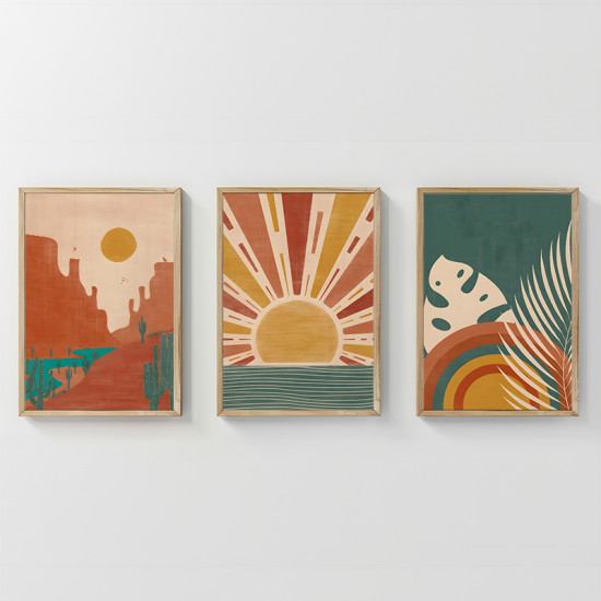 Πίνακας Bemvy τρίπτυχος με ψηφιακή εκτύπωση και πλαίσιο 33x1.5x48εκ **