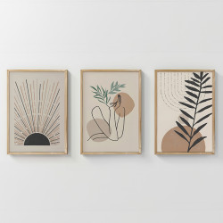 Πίνακας Gonma τρίπτυχος με ψηφιακή εκτύπωση και πλαίσιο 33x1.5x48εκ **