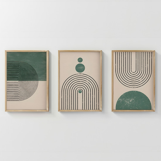 Πίνακας Malecy τρίπτυχος με ψηφιακή εκτύπωση και πλαίσιο 33x1.5x48εκ **