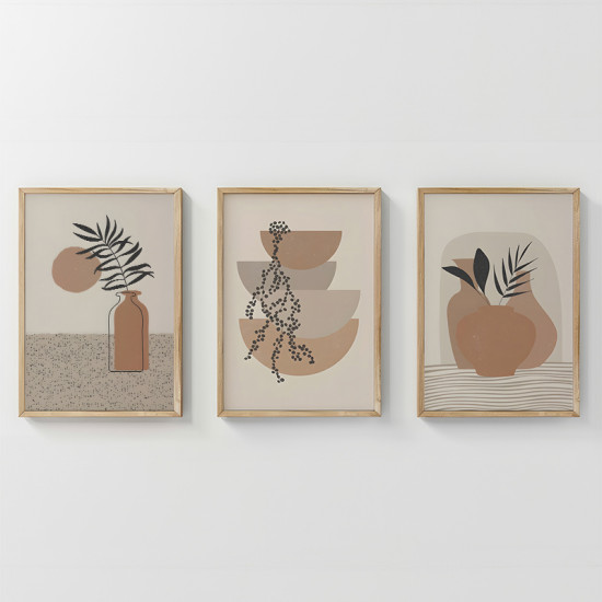 Πίνακας Derzy τρίπτυχος με ψηφιακή εκτύπωση και πλαίσιο 33x1.5x48εκ **