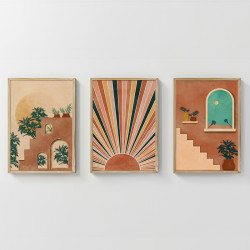 Πίνακας Quesin τρίπτυχος με ψηφιακή εκτύπωση και πλαίσιο 33x1.5x48εκ **