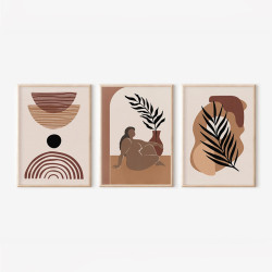 Πίνακας Fanzia τρίπτυχος με ψηφιακή εκτύπωση και πλαίσιο 33x1.5x48εκ **