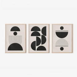 Πίνακας Sanxia τρίπτυχος με ψηφιακή εκτύπωση και πλαίσιο 33x1.5x48εκ **