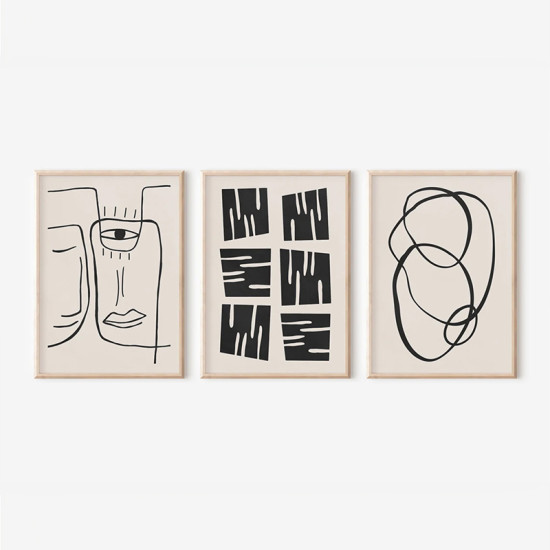 Πίνακας Lumora τρίπτυχος με ψηφιακή εκτύπωση και πλαίσιο 33x1.5x48εκ **