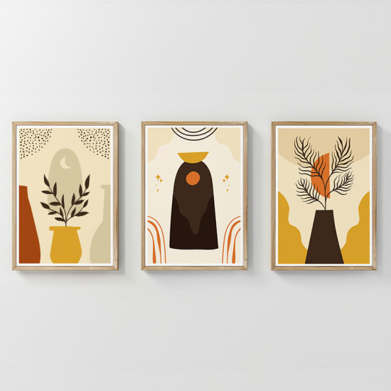 Πίνακας Caelo τρίπτυχος με ψηφιακή εκτύπωση και πλαίσιο 33x1.5x48εκ **