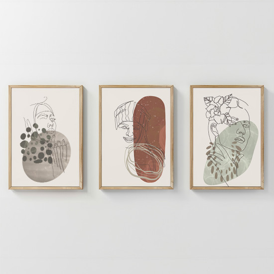 Πίνακας Aelra τρίπτυχος με ψηφιακή εκτύπωση και πλαίσιο 33x1.5x48εκ **