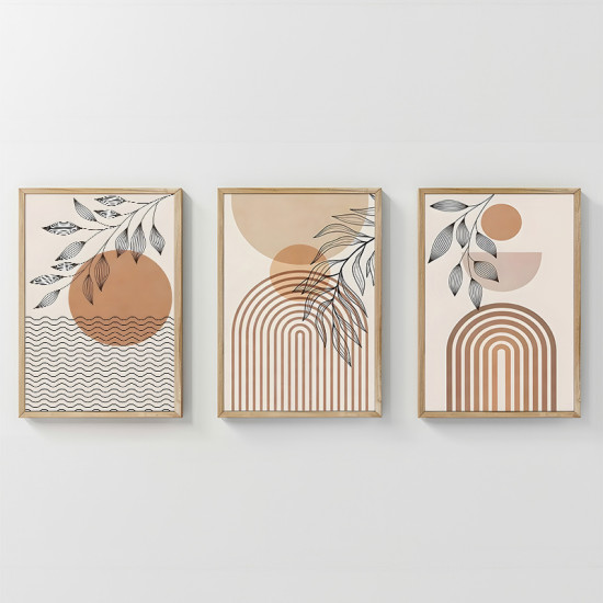 Πίνακας Zephra τρίπτυχος με ψηφιακή εκτύπωση και πλαίσιο 33x1.5x48εκ **