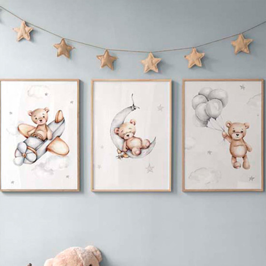 Πίνακας Luthra τρίπτυχος με ψηφιακή εκτύπωση και πλαίσιο 33x1.5x48εκ **