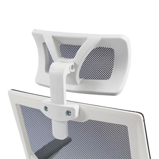 Καρέκλα γραφείου Plymot λευκή - mesh μαύρο 48x58x112-122εκ **