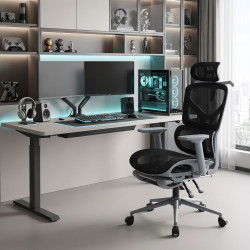 Καρέκλα γραφείου διευθυντη Vigo γκρι- mesh μαύρο 52x70x118-124εκ **