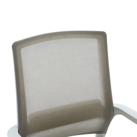 Καρέκλα επισκέπτη Palma λευκή- mesh γκρι 46x52x94εκ - 2τμχ. **
