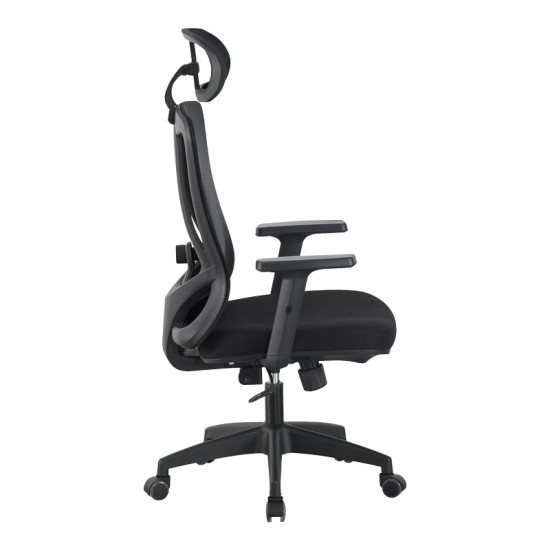 Καρέκλα γραφείου διευθυντή Magida mesh μαύρο 58.5x66x115-125εκ **