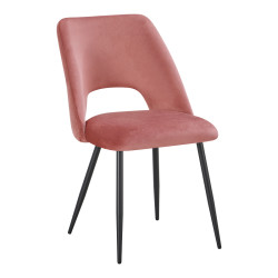 Καρέκλα Nelda βελούδο σε σάπιο μήλο με μεταλλικό μαύρο πόδι 44x58x82εκ - 4τμχ. **